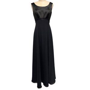 Bella Formals By Venus Black Sleeveless Beaded Bodice Gown With Lace-Up Back Wom